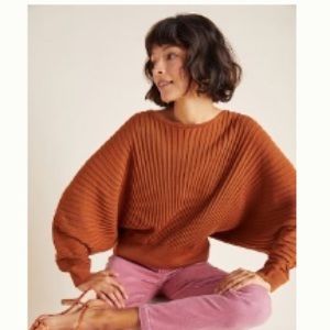 Anthropologie ribbed dolman sleeve sweater